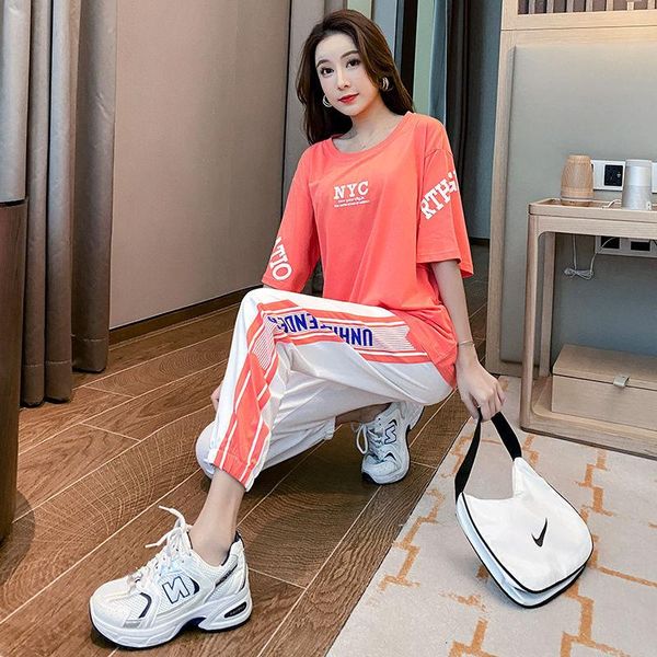 women's two piece pants sports suit female 2021 summer trendy loose large size western style two-piece fashion set, White
women's two piece pants sports suit female 2021 summer trendy loose large size western style two-piece fashion set, White