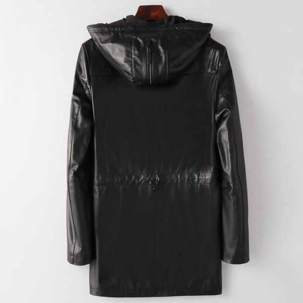 men's leather & faux men 100% natural cowhide long coat hoody windbreaker trench slim fit motorcycle genuine jacket plus size 5x, Black
men's leather & faux men 100% natural cowhide long coat hoody windbreaker trench slim fit motorcycle genuine jacket plus size 5x, Black