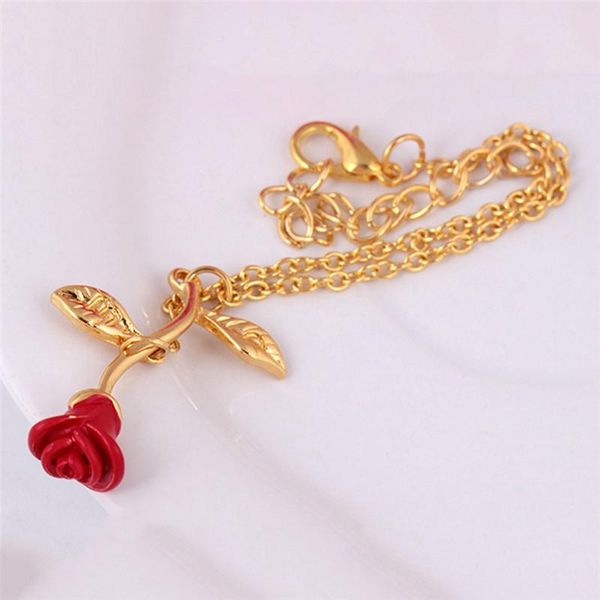 link, chain pinksee simple charm flower alloy bracelets red rose accessories design for sophisticated women jewelry gift pulseras mujer, Black
link, chain pinksee simple charm flower alloy bracelets red rose accessories design for sophisticated women jewelry gift pulseras mujer, Black