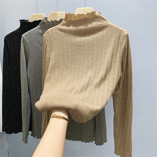 t shirt spring autumn knitted long-sleeve tshirt women's plus size fit 4xl t-shirt slim-fit high collar pullover shirt female tees, White
t shirt spring autumn knitted long-sleeve tshirt women's plus size fit 4xl t-shirt slim-fit high collar pullover shirt female tees, White