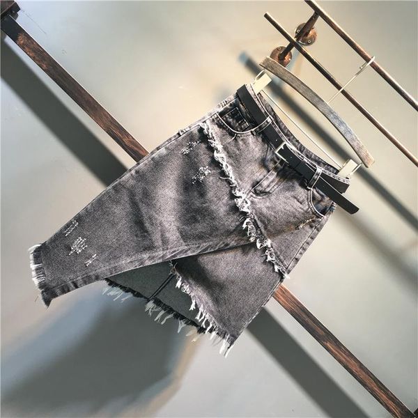 skirts black denim skirt woman summer ripped tassel irregular high waist hip women's step jupe femme
skirts black denim skirt woman summer ripped tassel irregular high waist hip women's step jupe femme