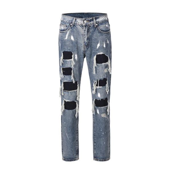 men's jeans american style street slim vintage large ripped bearded pencil pants 2021 autumn straight, Blue
men's jeans american style street slim vintage large ripped bearded pencil pants 2021 autumn straight, Blue