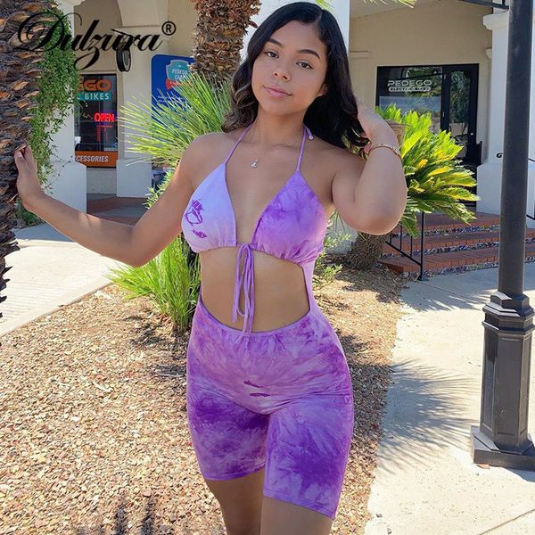 dulzura tie dye hollow out lace up women playsuit halter bodycon streetwear party club 2021 summer clothes combishort body, Black;white
dulzura tie dye hollow out lace up women playsuit halter bodycon streetwear party club 2021 summer clothes combishort body, Black;white