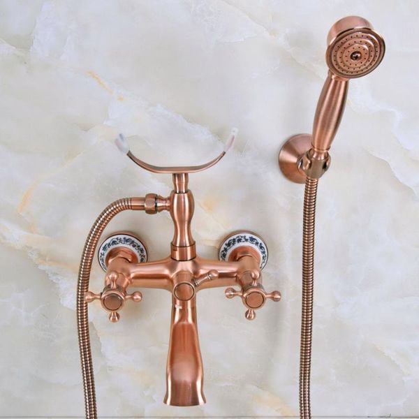 antique red copper brass double cross handles wall mounted bathroom clawfoot bathtub tub faucet mixer tap w/hand shower ana361 sets
antique red copper brass double cross handles wall mounted bathroom clawfoot bathtub tub faucet mixer tap w/hand shower ana361 sets