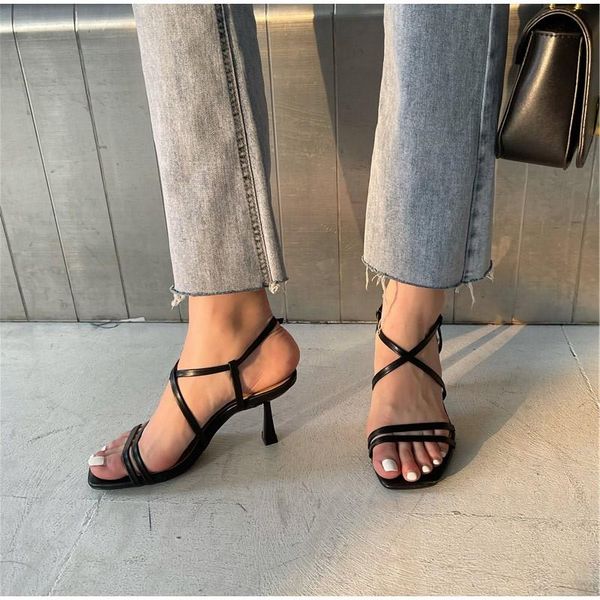 sandals women square toe cross-tied buckle strap solid female summer shoes thin heel fashion mature concise ladies footwear, Black
sandals women square toe cross-tied buckle strap solid female summer shoes thin heel fashion mature concise ladies footwear, Black