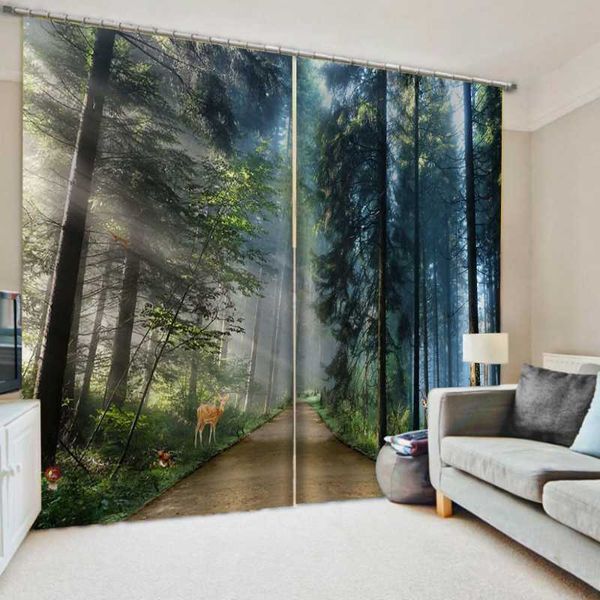 custom green forest curtains panel printed window curtain landscape 3d blackout for living room bedding & drapes
custom green forest curtains panel printed window curtain landscape 3d blackout for living room bedding & drapes