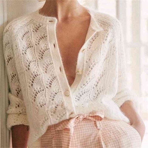 sweater french niche mohair knitted button cardigan women's hook flower hollow loose wool coat padded ms2u, White;black
sweater french niche mohair knitted button cardigan women's hook flower hollow loose wool coat padded ms2u, White;black