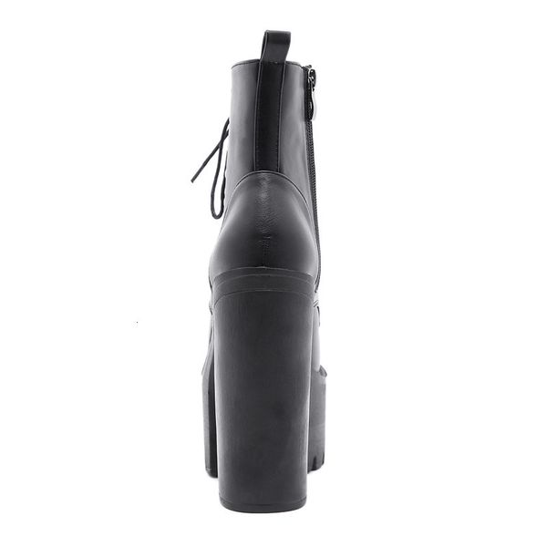 dress shoes 15cm ultra salto alto botas de motocicleta feminina moda rebite cruz-amarrado couro plataforma cunhas chunky sapatos punk cavale, Black
dress shoes 15cm ultra salto alto botas de motocicleta feminina moda rebite cruz-amarrado couro plataforma cunhas chunky sapatos punk cavale, Black