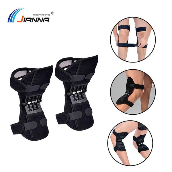 pair joint support knee pads breathable non-slip power lift powerful rebound spring force leg protector climing gym elbow, Black;gray
pair joint support knee pads breathable non-slip power lift powerful rebound spring force leg protector climing gym elbow, Black;gray