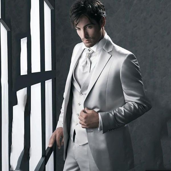 men's suits & blazers 2021 wedding for men grey satin suit slim fit tuxedo blazer custom 3piece terno masculino grooms evening dinner, White;black
men's suits & blazers 2021 wedding for men grey satin suit slim fit tuxedo blazer custom 3piece terno masculino grooms evening dinner, White;black