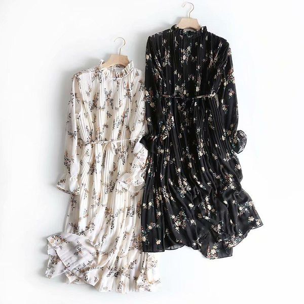 casual dresses spring and autumn women long sleeve dress elegant office ladies lace collar trumpet small floral pleated, Black;gray
casual dresses spring and autumn women long sleeve dress elegant office ladies lace collar trumpet small floral pleated, Black;gray