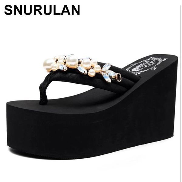 snurulansummer women sandals shiny diamond crystals handmade pearls sandal bohemia slippers wedges platform flip flops, Black
snurulansummer women sandals shiny diamond crystals handmade pearls sandal bohemia slippers wedges platform flip flops, Black