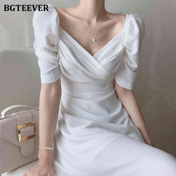 bgteever retro v-neck slim waist women dress elegant puff- sleeve white female a-line dress 2020 summer party vestidos femme x0521, Black;gray
bgteever retro v-neck slim waist women dress elegant puff- sleeve white female a-line dress 2020 summer party vestidos femme x0521, Black;gray