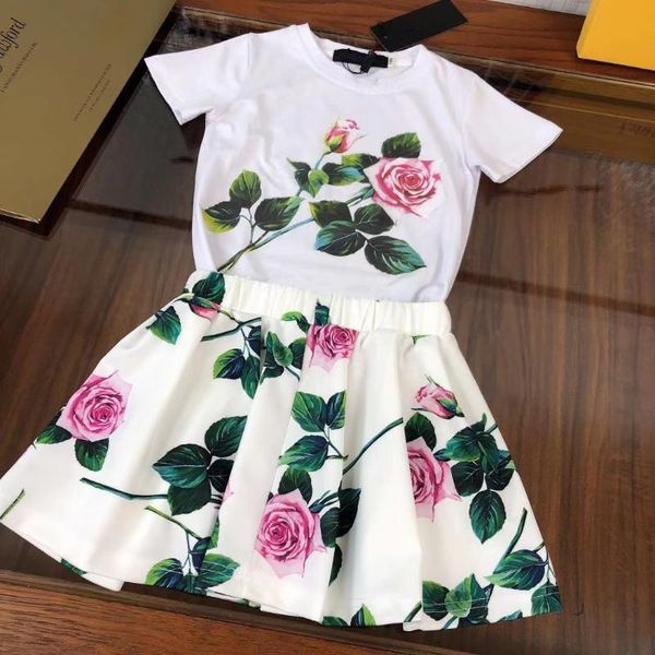 high-end children's clothing girls summer short-sleeved midi skirt two-piece 2021 floral suit korean loose cotton western st sets, White
high-end children's clothing girls summer short-sleeved midi skirt two-piece 2021 floral suit korean loose cotton western st sets, White