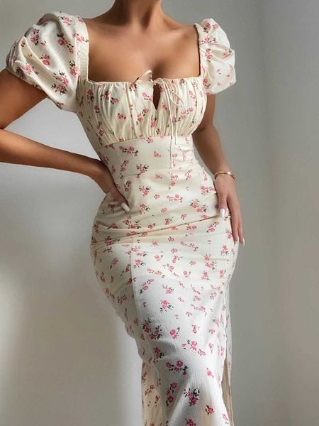 slim french long dress women summer beach floral print short sleeve dresses midi high split robe plus size vestido 210625, Black;gray
slim french long dress women summer beach floral print short sleeve dresses midi high split robe plus size vestido 210625, Black;gray