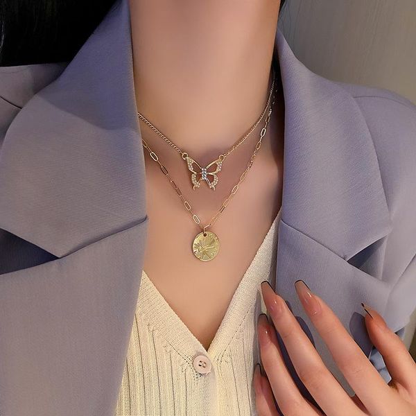 pendant necklaces 2021 punk bohemian rhinestone butterfly choker necklace for women multi-layer round gift jewelry, Silver
pendant necklaces 2021 punk bohemian rhinestone butterfly choker necklace for women multi-layer round gift jewelry, Silver