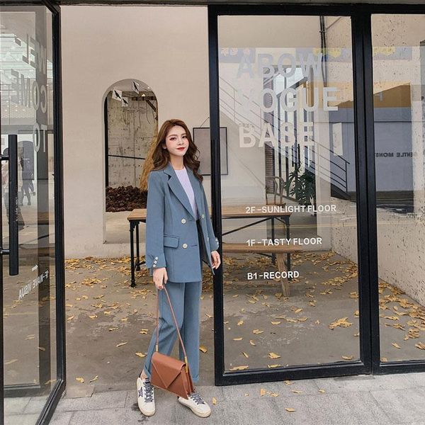 autumn and winter fashion women blazer suits long sleeve double- breasted pants suit office ladies casual two-piece women's two piece, White
autumn and winter fashion women blazer suits long sleeve double- breasted pants suit office ladies casual two-piece women's two piece, White