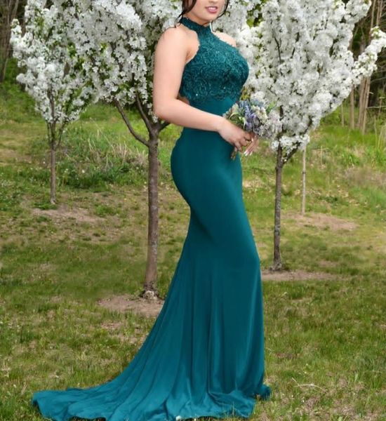 party dresses elegant long halter green evening mermaid floor length criss cross back lace formal dress for women, White;black
party dresses elegant long halter green evening mermaid floor length criss cross back lace formal dress for women, White;black