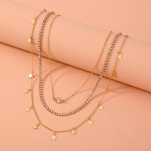 chains selling golden multi-layer chain crystal female style bohemian cute star pendant necklace ethnic fashion jewelry, Silver
chains selling golden multi-layer chain crystal female style bohemian cute star pendant necklace ethnic fashion jewelry, Silver