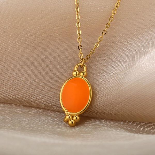 pendant necklaces stainless steel gold luminous rubber oval for women orange necklace cz cubic zirconia simple jewelry gifts, Silver
pendant necklaces stainless steel gold luminous rubber oval for women orange necklace cz cubic zirconia simple jewelry gifts, Silver