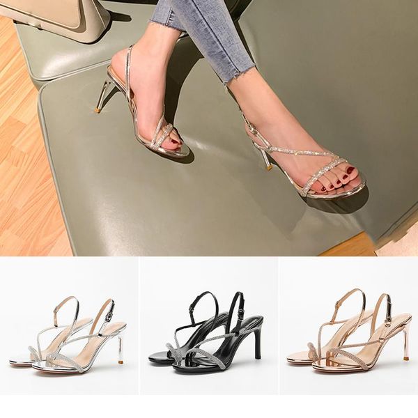 sandals 2021 fashion rhinestone open toe buckle high heels slingback strap women stiletto party wedding shoes big size, Black
sandals 2021 fashion rhinestone open toe buckle high heels slingback strap women stiletto party wedding shoes big size, Black