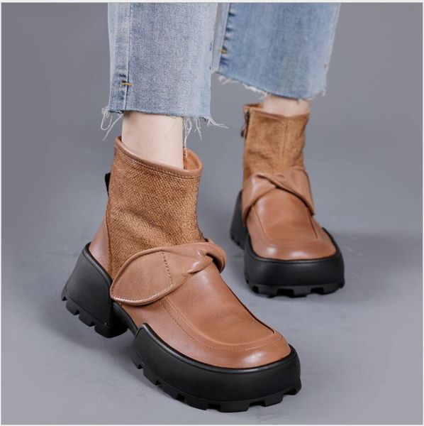 boots 2021 winter warm shoes genuine leather round toe women leisure handmade zip concise sewing platform, Black
boots 2021 winter warm shoes genuine leather round toe women leisure handmade zip concise sewing platform, Black