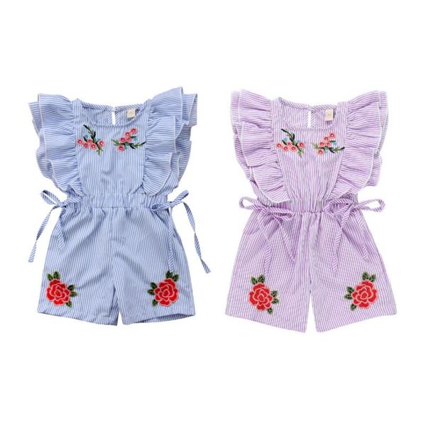 clothing sets baby & children's clothes cute girl romper short petal sleeve elastic waist floral print striped blue lace up jumpsuits, White
clothing sets baby & children's clothes cute girl romper short petal sleeve elastic waist floral print striped blue lace up jumpsuits, White