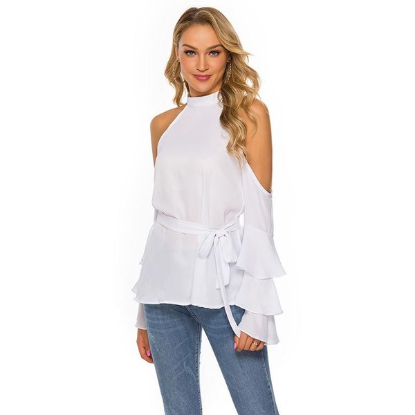 women's t-shirt casual stand collar women 2021 summer off-the-shoulder white female fashion 3 layer flare sleeve chiffon tshirts
women's t-shirt casual stand collar women 2021 summer off-the-shoulder white female fashion 3 layer flare sleeve chiffon tshirts