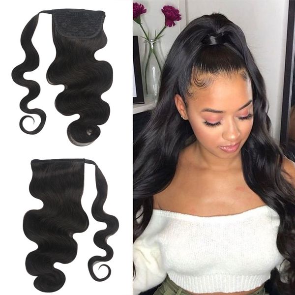 wrap around ponytails for women body wave brazilian 100% human hairs pony tail clips in, Black
wrap around ponytails for women body wave brazilian 100% human hairs pony tail clips in, Black