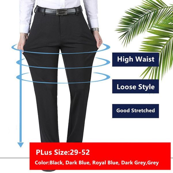 men's suits & blazers formal pants men thick autumn black blue grey elastic stretch bussiness loose suit big plus size 46 48 50 52 offi, White;black
men's suits & blazers formal pants men thick autumn black blue grey elastic stretch bussiness loose suit big plus size 46 48 50 52 offi, White;black