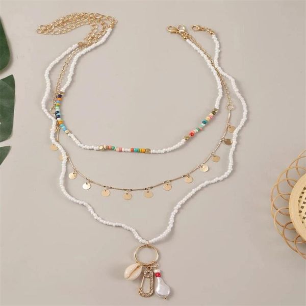 chains 2021 3 pcs/set beach style fashion blue glass beaded long necklaces for women bohemian shell pearl pin pendant gold collares, Silver
chains 2021 3 pcs/set beach style fashion blue glass beaded long necklaces for women bohemian shell pearl pin pendant gold collares, Silver