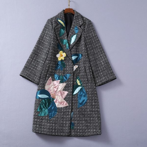women's wool & blends european and american women's wear winter style long - sleeved suit collar stick cloth bead fashionable wool, Black
women's wool & blends european and american women's wear winter style long - sleeved suit collar stick cloth bead fashionable wool, Black