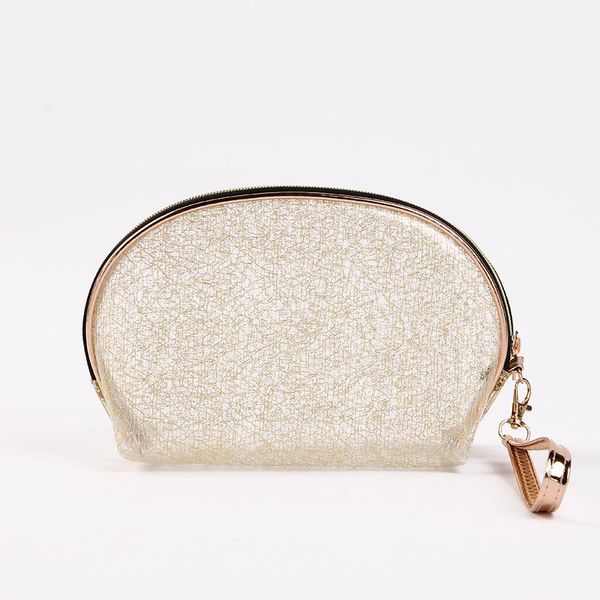 cosmetic bags & cases 2021 shiny golden silk semicircle translucent bag with handle zipper
cosmetic bags & cases 2021 shiny golden silk semicircle translucent bag with handle zipper