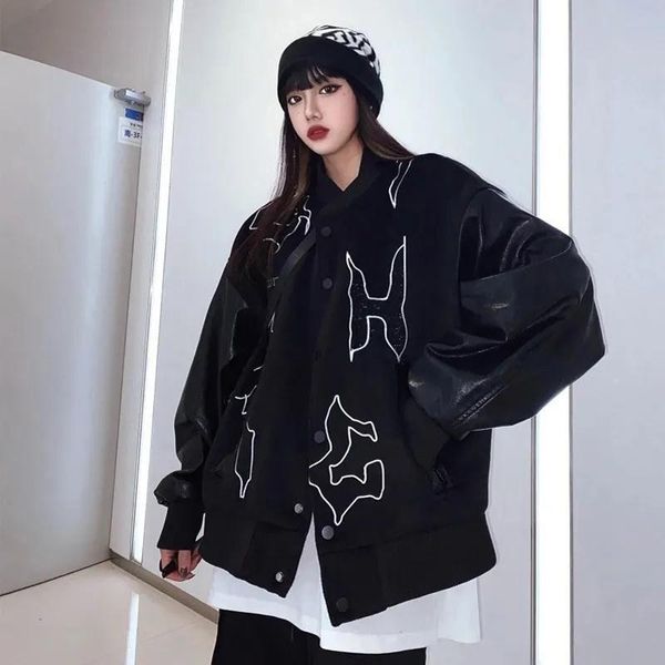 women's jackets autumn and winter hip-hop letters diamond dark high street embroidery baseball uniform loose casual coat women y2k, Black;brown
women's jackets autumn and winter hip-hop letters diamond dark high street embroidery baseball uniform loose casual coat women y2k, Black;brown