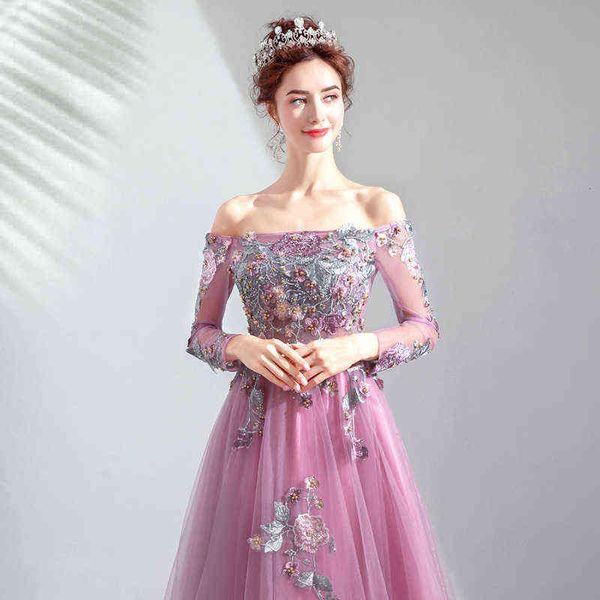 luxury prom dresses 2021 autumn and winter fairy purple long sleeve bride toast dinner annual meeting, Black
luxury prom dresses 2021 autumn and winter fairy purple long sleeve bride toast dinner annual meeting, Black