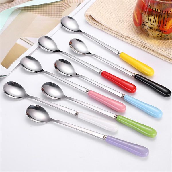 spoons 304 stainless steel round iced cream spoon ceramic handle coffee for household restaurant el kitchen accessories
spoons 304 stainless steel round iced cream spoon ceramic handle coffee for household restaurant el kitchen accessories