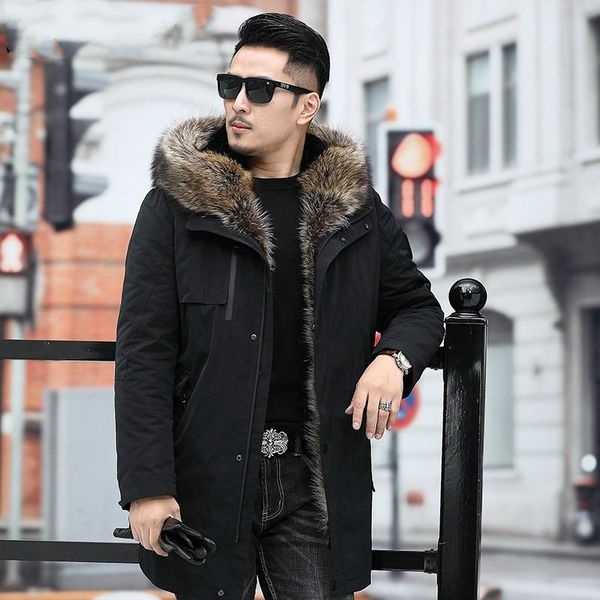 men's leather & faux 2021 mens parka real fur coat men winter jacket liner warm raccoon collar parkas de hombre 9216 j3120, Black
men's leather & faux 2021 mens parka real fur coat men winter jacket liner warm raccoon collar parkas de hombre 9216 j3120, Black
