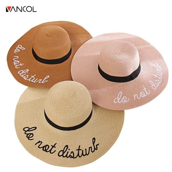 vancol 2021 foldable women's ladies' wide large brim floppy summer sun beach embroidery hat straw cap drop hats, Blue;gray
vancol 2021 foldable women's ladies' wide large brim floppy summer sun beach embroidery hat straw cap drop hats, Blue;gray
