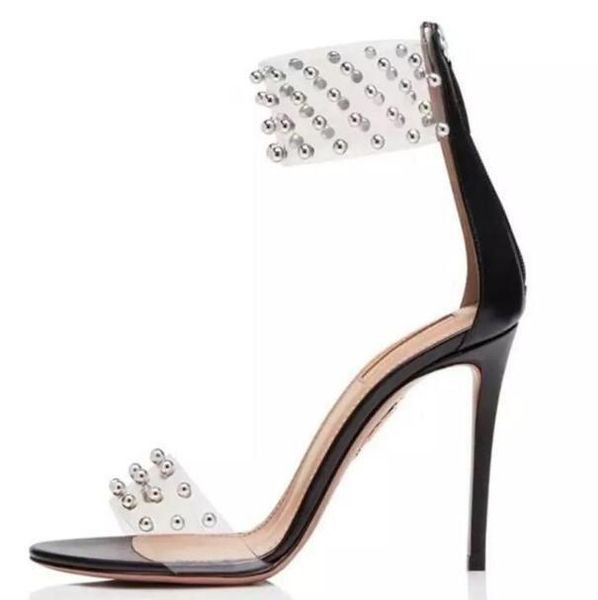 rivets transparent pvc white black python woman zipper back thin heels high heel dress party sandals wedding shoes
rivets transparent pvc white black python woman zipper back thin heels high heel dress party sandals wedding shoes