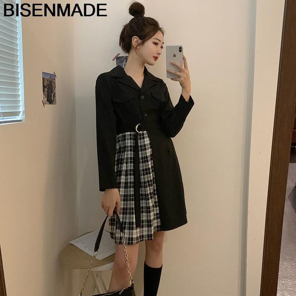 casual dresses bisenmade oversize women's autumn style slim and loose plaid stitching long-sleeved dress, Black;gray
casual dresses bisenmade oversize women's autumn style slim and loose plaid stitching long-sleeved dress, Black;gray