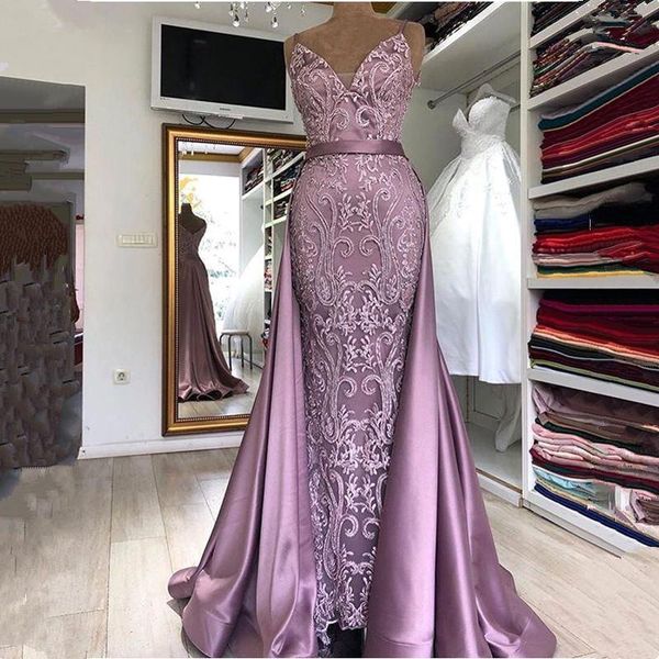 party dresses straps mermaid lace prom with detachable train fashionable v neck satin evening vestido de festa, White;black
party dresses straps mermaid lace prom with detachable train fashionable v neck satin evening vestido de festa, White;black