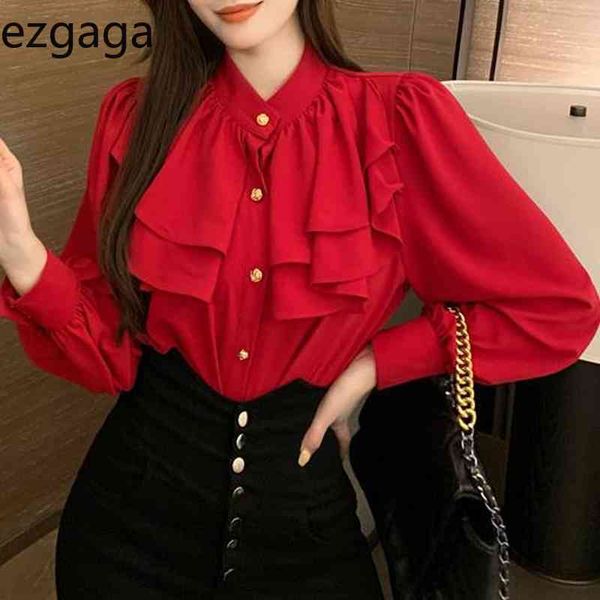 ezgaga elegant shirts office lady vintage long sleeve soring new fashion korean slim ruffled women blouse casual 210430, White
ezgaga elegant shirts office lady vintage long sleeve soring new fashion korean slim ruffled women blouse casual 210430, White