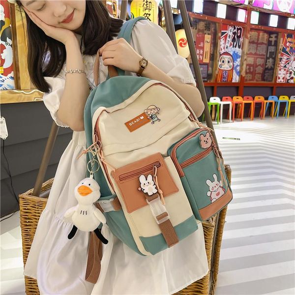 school bags 2021 badge buckle backpack women waterproof color patchwork backpacks for teenage girl bag fancy student book
school bags 2021 badge buckle backpack women waterproof color patchwork backpacks for teenage girl bag fancy student book