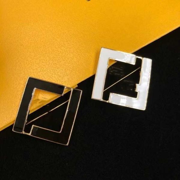 french retro letter brooch simple fashion black and white square earrings western accessory set female 1:1 fast delivery, Gray
french retro letter brooch simple fashion black and white square earrings western accessory set female 1:1 fast delivery, Gray