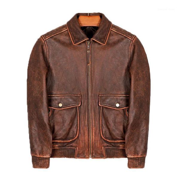 men's leather & faux 2021 vintage brown aviation jacket men military style wool collar europe size real natural cowhide winter pilot co, Black
men's leather & faux 2021 vintage brown aviation jacket men military style wool collar europe size real natural cowhide winter pilot co, Black
