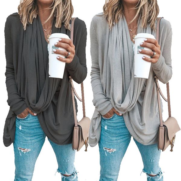 womens t-shirt irregular pile collar long sleeve slim tees femme tee shirt casual basic clothes, White
womens t-shirt irregular pile collar long sleeve slim tees femme tee shirt casual basic clothes, White
