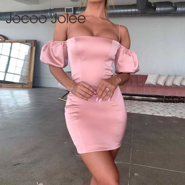 jocoo jolee elegant satin bodycon dress short puff sleeve off shoulder strap slim mini dress solid party night club dress 210619, Black;gray
jocoo jolee elegant satin bodycon dress short puff sleeve off shoulder strap slim mini dress solid party night club dress 210619, Black;gray