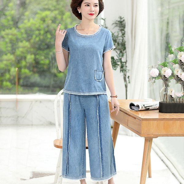 skirt dressed as the mother's broad-legged pants women's suit summer denim two simple ensemble casual jeans plus size 5xl k220 hao, Black
skirt dressed as the mother's broad-legged pants women's suit summer denim two simple ensemble casual jeans plus size 5xl k220 hao, Black