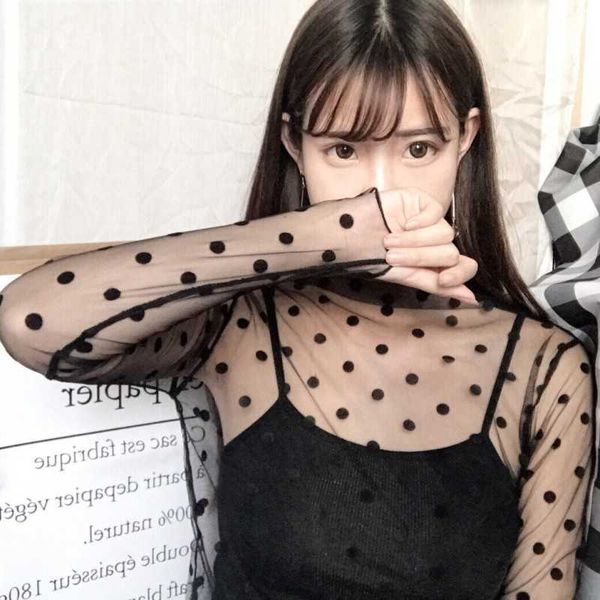 spring summer women lace blouses shirt mesh see-through long sleeve black dot star striped blouse 210601, White
spring summer women lace blouses shirt mesh see-through long sleeve black dot star striped blouse 210601, White