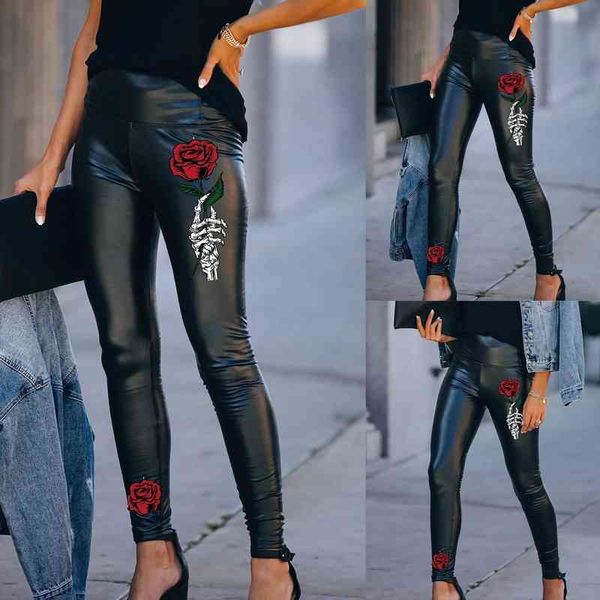 imitation leather pants women halloween skull flower prints leggings high waist black leather leggings high street wear
imitation leather pants women halloween skull flower prints leggings high waist black leather leggings high street wear